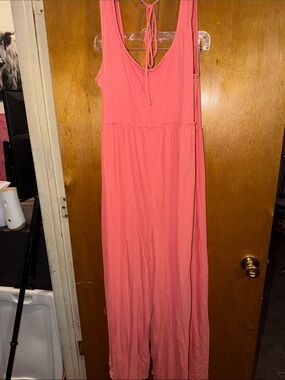 American Eagle Outfitters Coral Pink Sleeveless Jumpsuit